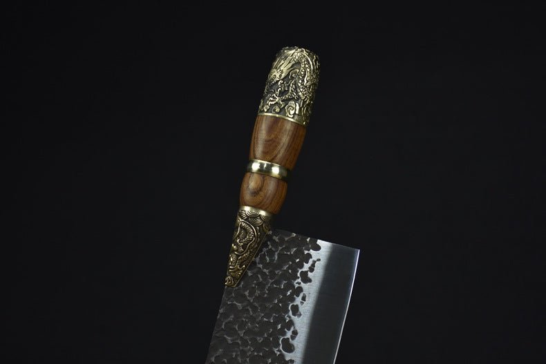 Cleaver Knife Carved Dragon 180mm For Sale | KatanaSwordArt Japanese Katana