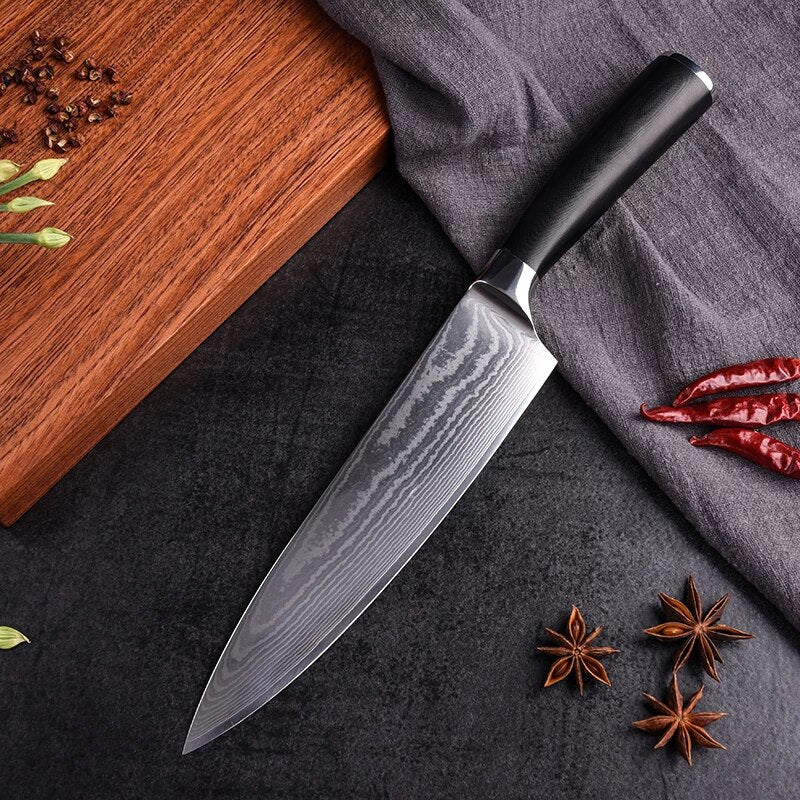 Gyuto Chef Knife VG10 Damascus Blade 205mm For Sale | KatanaSwordArt Japanese Katana