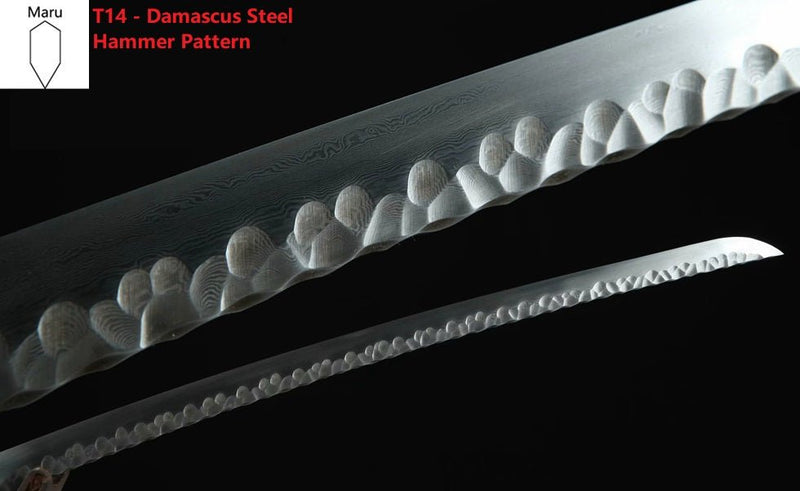 Katana Blade Damascus Steel Hammer Pattern Blade Maru For Sale | KatanaSwordArt Japanese Katana