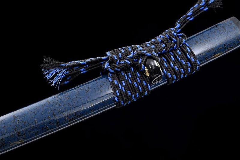 Katana Canyue Damascus Folded Blue Blade 殘月 For Sale | KatanaSwordArt Japanese Katana