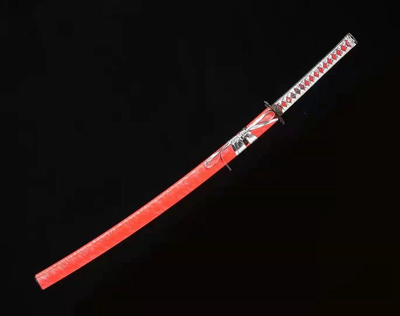 Katana DingGuang T10 Clay Tempered Steel Red Saya 定光 For Sale | KatanaSwordArt Japanese Katana