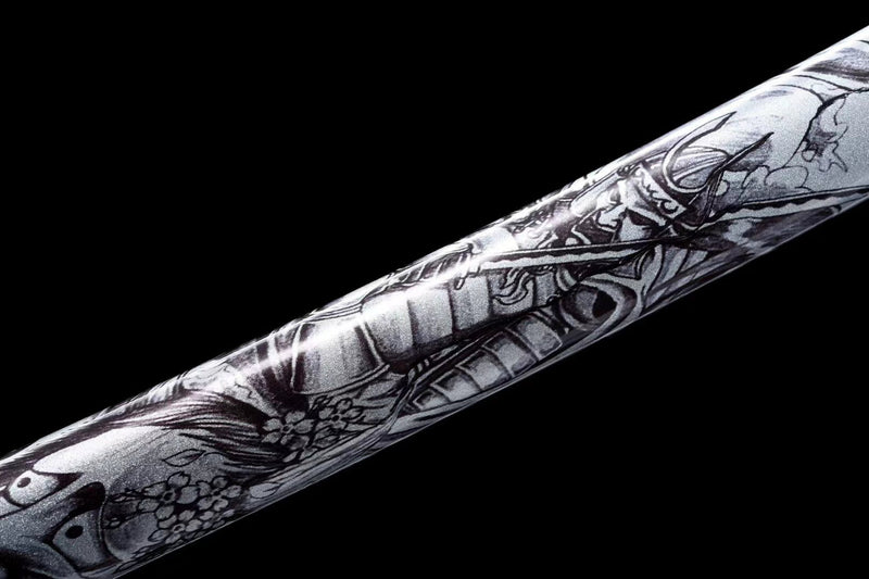 Katana Fuxi Damascus Folded Clay Tempered Fire Blade 伏羲 For Sale | KatanaSwordArt Japanese Katana