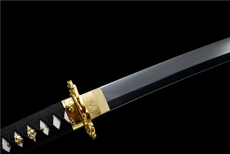 Katana Golden Lock Spring Steel Black Blade 金鎖 For Sale | KatanaSwordArt Japanese Katana