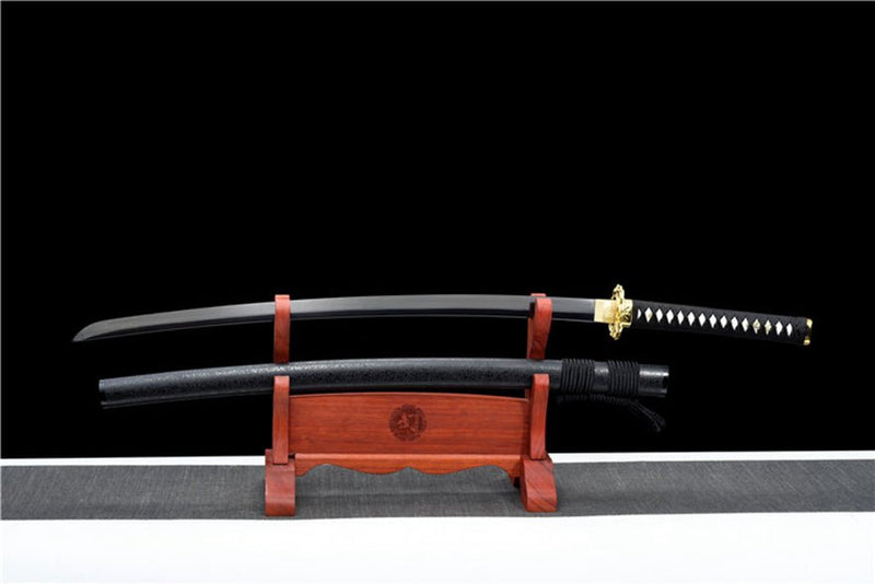 Katana Golden Lock Spring Steel Black Blade 金鎖 For Sale | KatanaSwordArt Japanese Katana