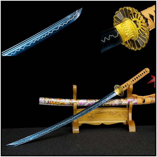 Katana Green Snake Manganese Steel Blue Blade 青蛇 For Sale | KatanaSwordArt Japanese Katana