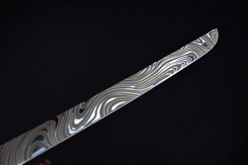 Katana Gewen Damascus Pattern Stainless Steel 革紋 For Sale | KatanaSwordArt Japanese Katana