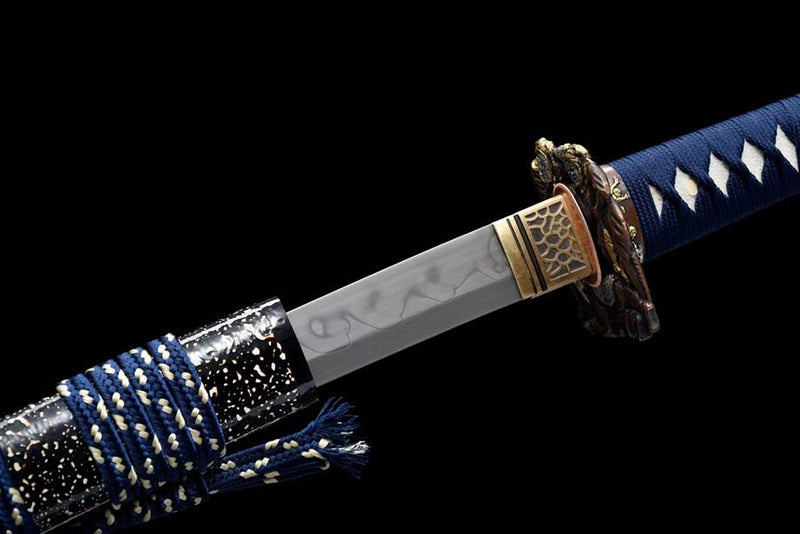 Katana Kenshin T10 Clay Tempered Blue Tsuka Ito 劍心 For Sale | KatanaSwordArt Japanese Katana