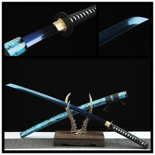 Katana Lanyuan T10 Clay Tempered Blue Blade 藍鳶 For Sale | KatanaSwordArt Japanese Katana