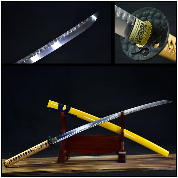 Katana Leiche Spring Steel Yellow Saya 雷切 For Sale | KatanaSwordArt Japanese Katana