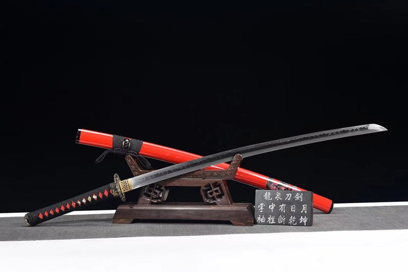 Katana Longxue T10 Clay Tempered Red Saya 龍血 For Sale | KatanaSwordArt Japanese Katana
