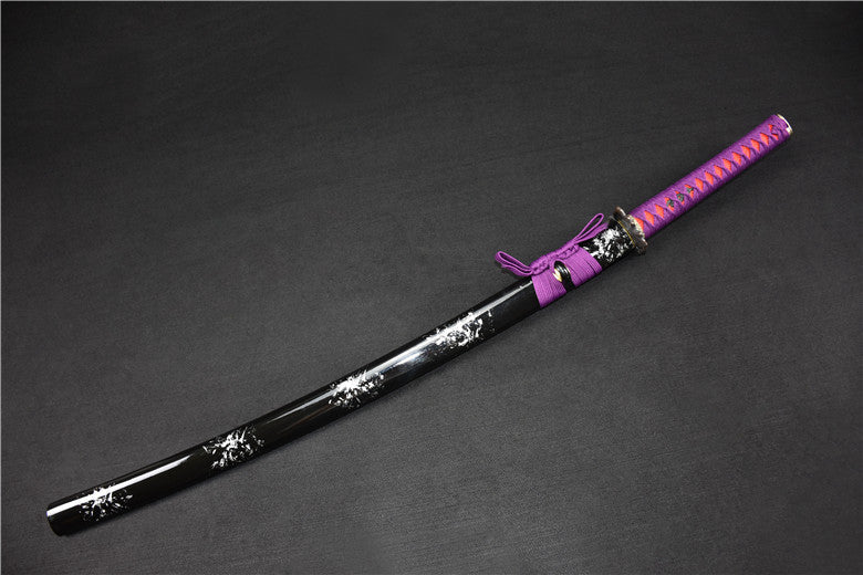 Katana Purple Frost Carbon Steel Black Saya 紫霜 For Sale | KatanaSwordArt Japanese Katana