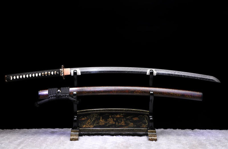 Katana Tiger Huban T10 Clay Tempered Steel Ox Horn Saya 虎斑 For Sale | KatanaSwordArt Japanese Katana