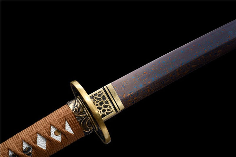 Katana XinLan Damascus Folded Steel Blue Blade 欣蓝 For Sale | KatanaSwordArt Japanese Katana