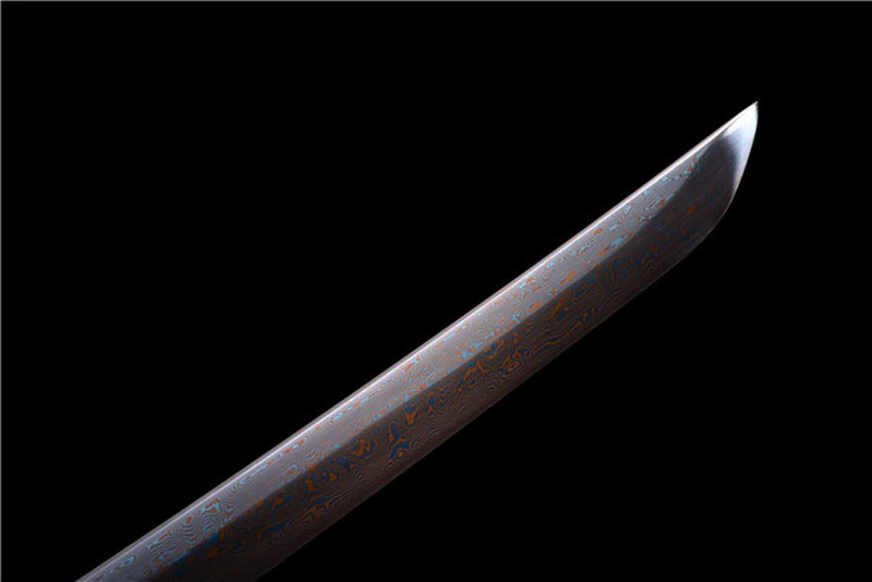 Katana XinLan Damascus Folded Steel Blue Blade 欣蓝 For Sale | KatanaSwordArt Japanese Katana