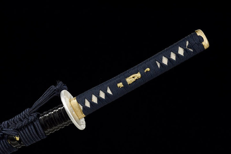 Katana Yingye T10 Clay Tempered Hammer Pattern Black Saya 鷹野 For Sale | KatanaSwordArt Japanese Katana