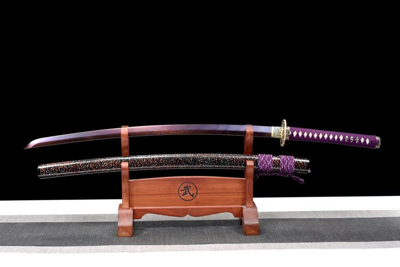 Katana Ziyan Damascus Folded Purple Blade 紫嫣 For Sale | KatanaSwordArt Japanese Katana
