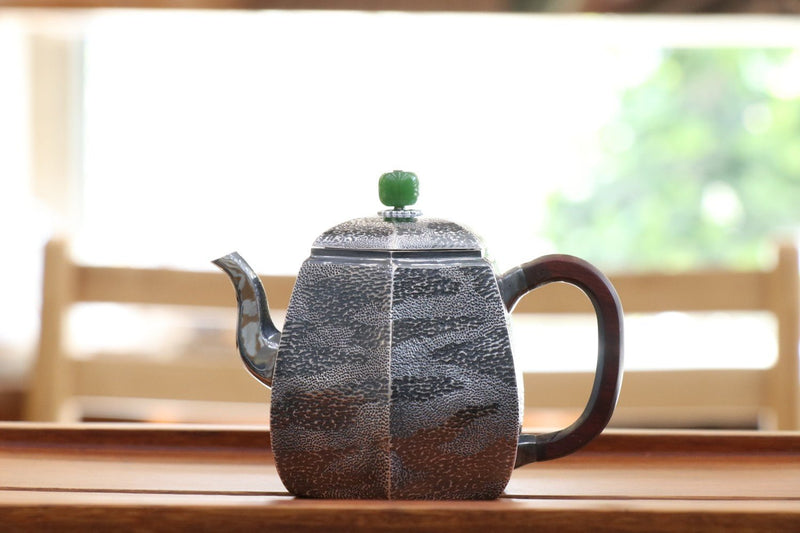 Pure Silver Teapot Hexagonal Retro Style Spring Water For Sale | KatanaSwordArt Japanese Katana