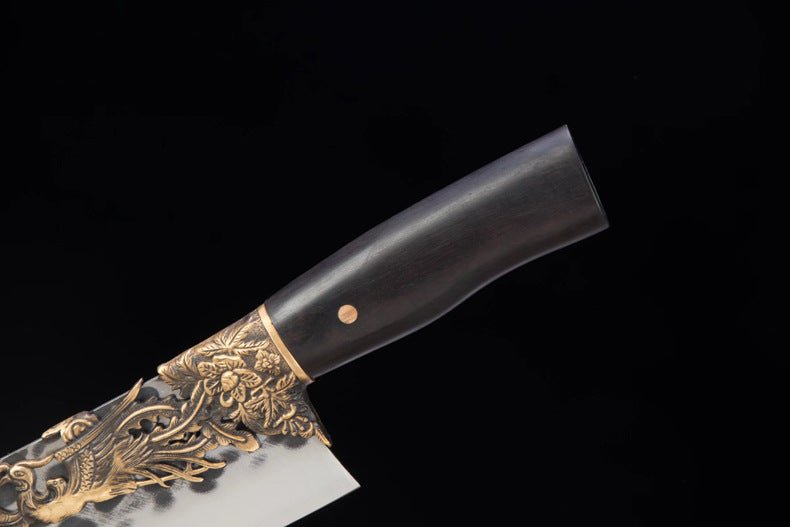 Santoku Knife Carved Phoenix 195mm For Sale | KatanaSwordArt Japanese Katana