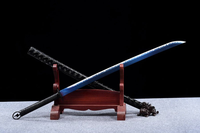 Straight Katana Shandian Spring Steel Blue Blade 閃電 For Sale | KatanaSwordArt Japanese Katana