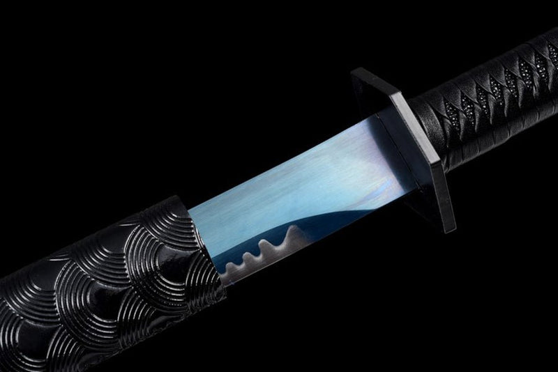 Straight Katana Shandian Spring Steel Blue Blade 閃電 For Sale | KatanaSwordArt Japanese Katana