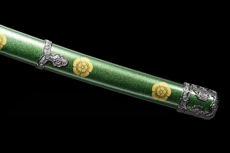 Tachi Sword Liushengye T10 Clay Tempered Green Saya 柳生 For Sale | KatanaSwordArt Japanese Katana