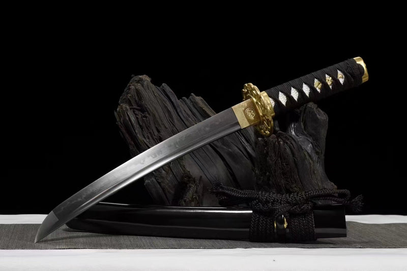 Tanto Sword JiGang T10 Clay Tempered Black 吉岡 For Sale | KatanaSwordArt Japanese Katana