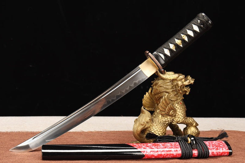 Tanto Sword Xueji T10 Clay Tempered Blade Red 血姬 For Sale | KatanaSwordArt Japanese Katana