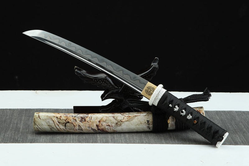 Tanto Sword Youming T10 Clay Tempered Marbling Saya 幽冥 For Sale | KatanaSwordArt Japanese Katana