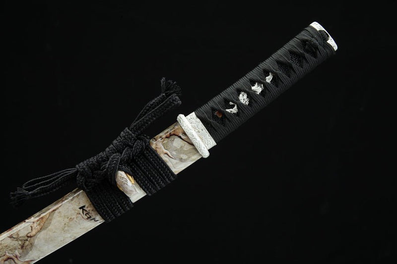 Tanto Sword Youming T10 Clay Tempered Marbling Saya 幽冥 For Sale | KatanaSwordArt Japanese Katana
