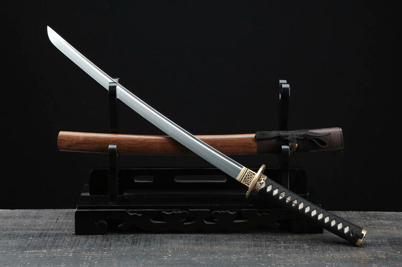 Wakizashi Sword Wushi Damascus Folded Wood Saya 武士 For Sale | KatanaSwordArt Japanese Katana